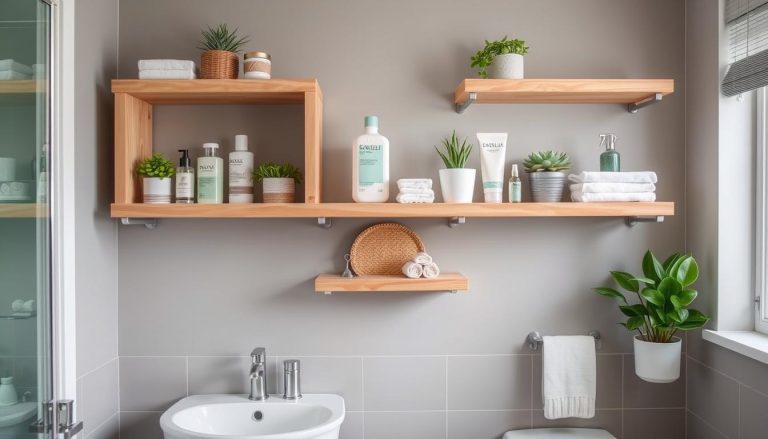 DIY Shelves for Bathroom Organization