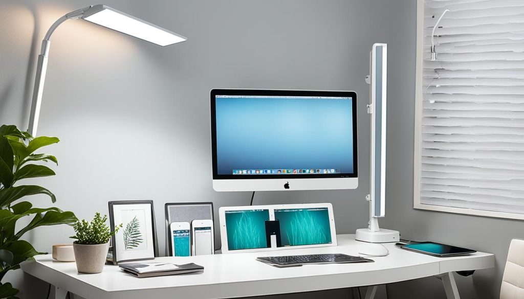 Adjustable lighting options for home office