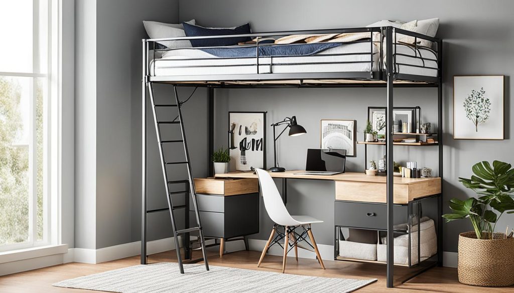 Adult loft bed with storage