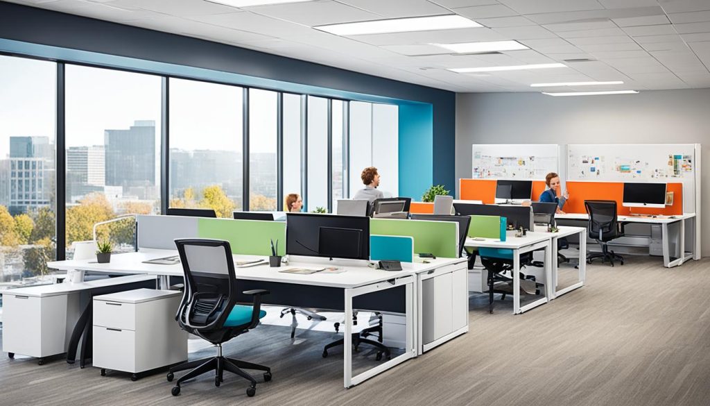 Agile workplace with reconfigurable furniture