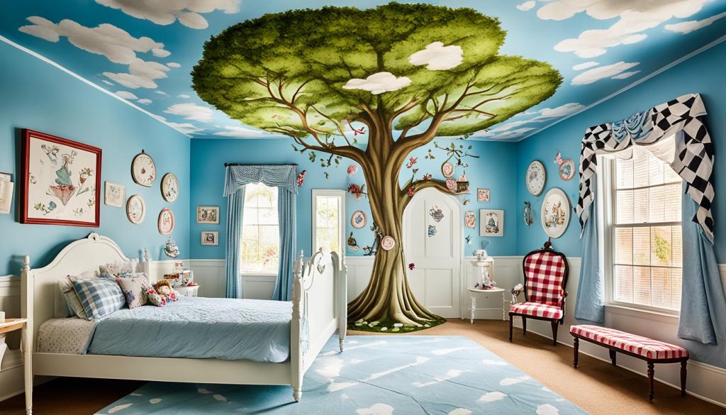 Alice in Wonderland themed bedroom