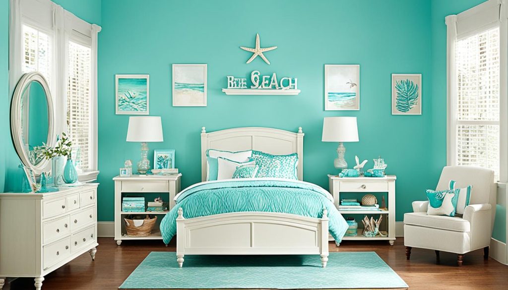 Aqua and turquoise girl's room color ideas