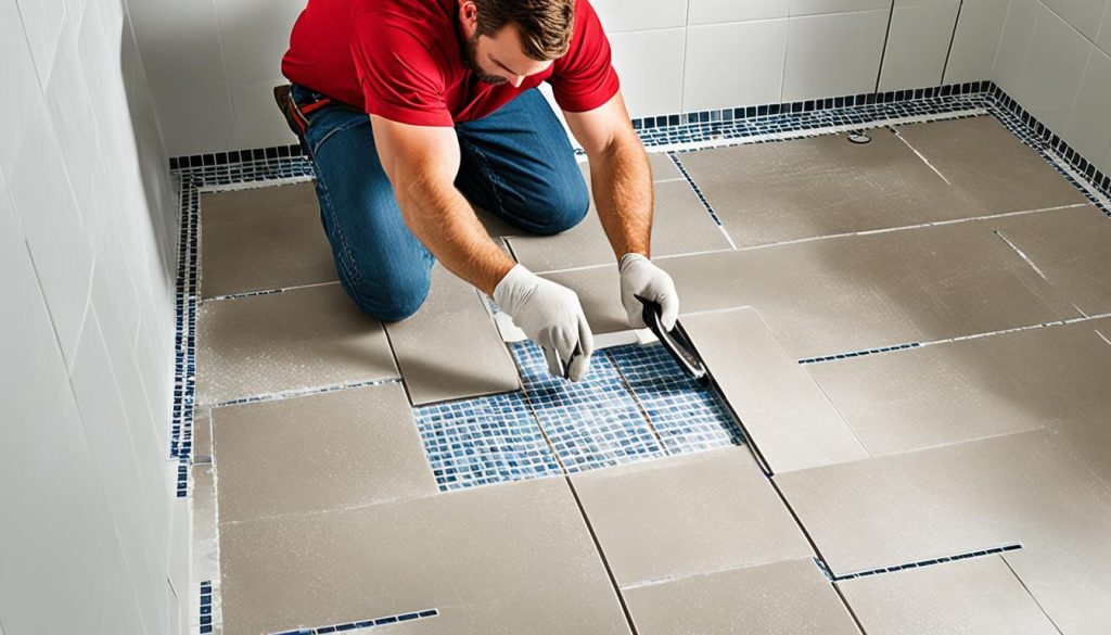 Bathroom tiles installation