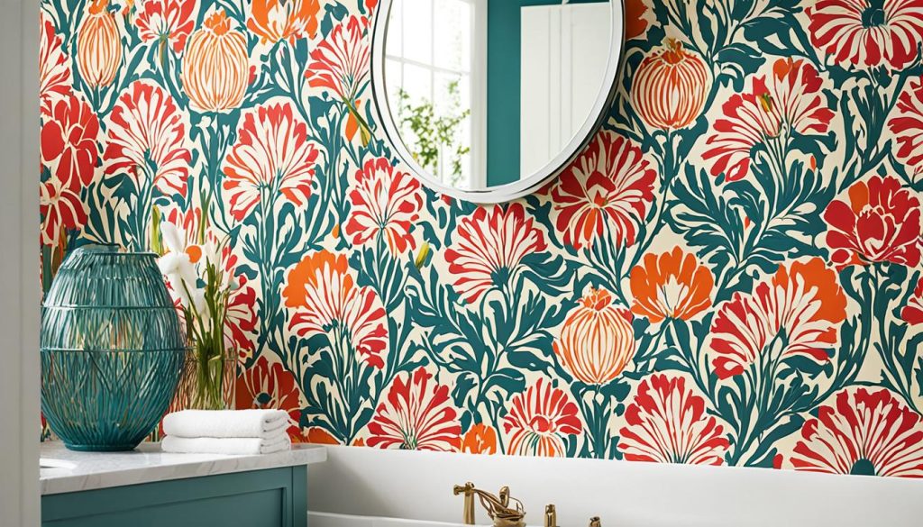 Bathroom wallpaper focal point