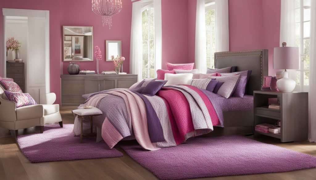 Bedding ensemble with plush area rugs