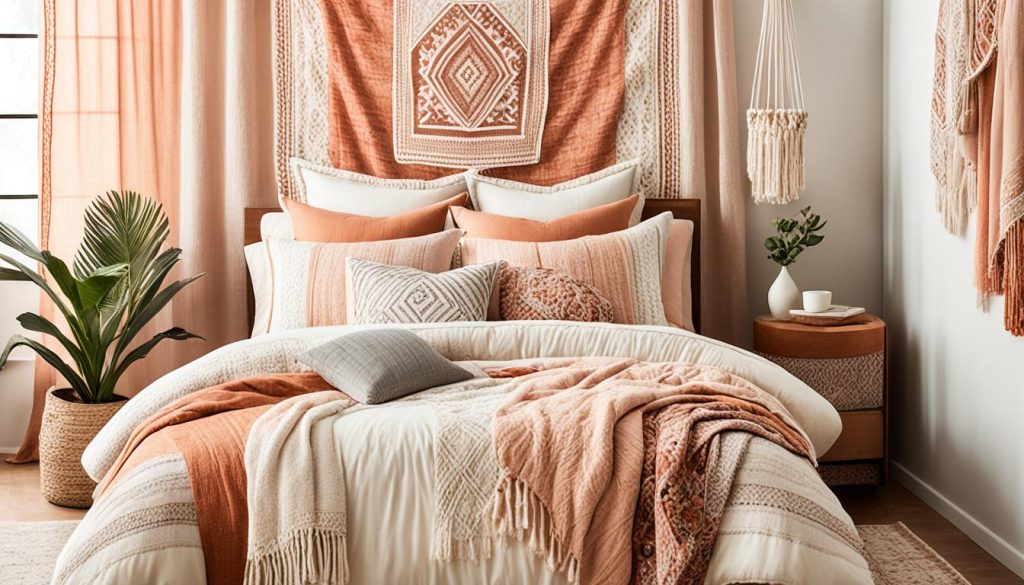 Bedroom decor ideas with patterns and textures