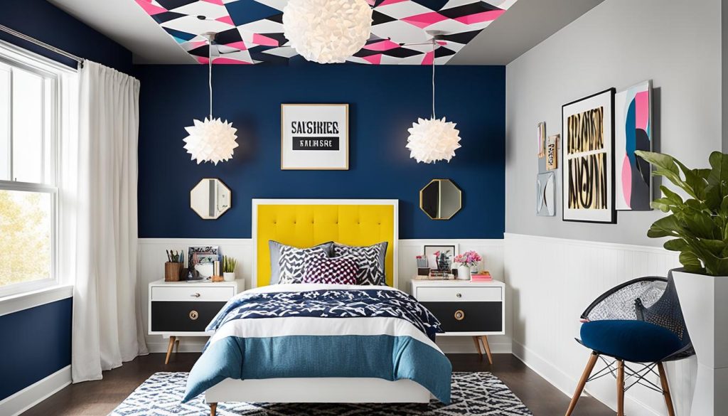 Bold ceiling design ideas for teenage room decor