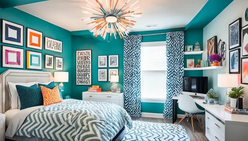 Bold color choices for teen bedroom ceilings