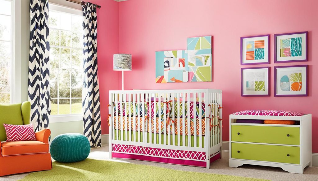 Bold color schemes for playful nursery