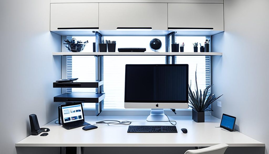 Cable management in integrated workstations