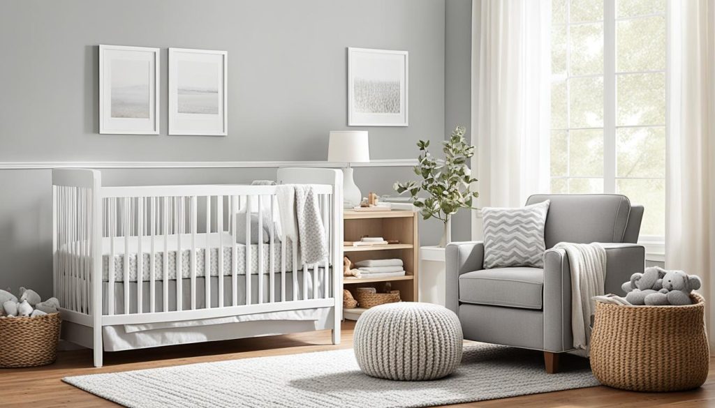 Calming gray nursery design