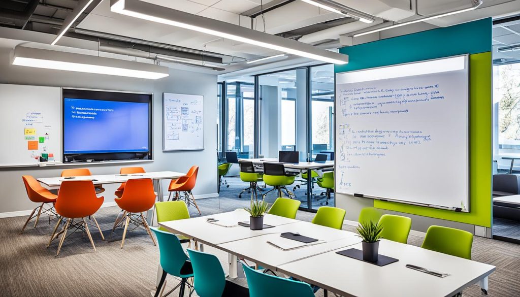 Collaborative workspace with smart whiteboards