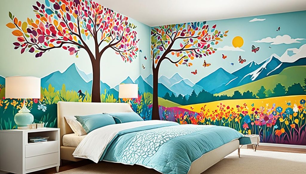 Colorful bedroom art adapting over time