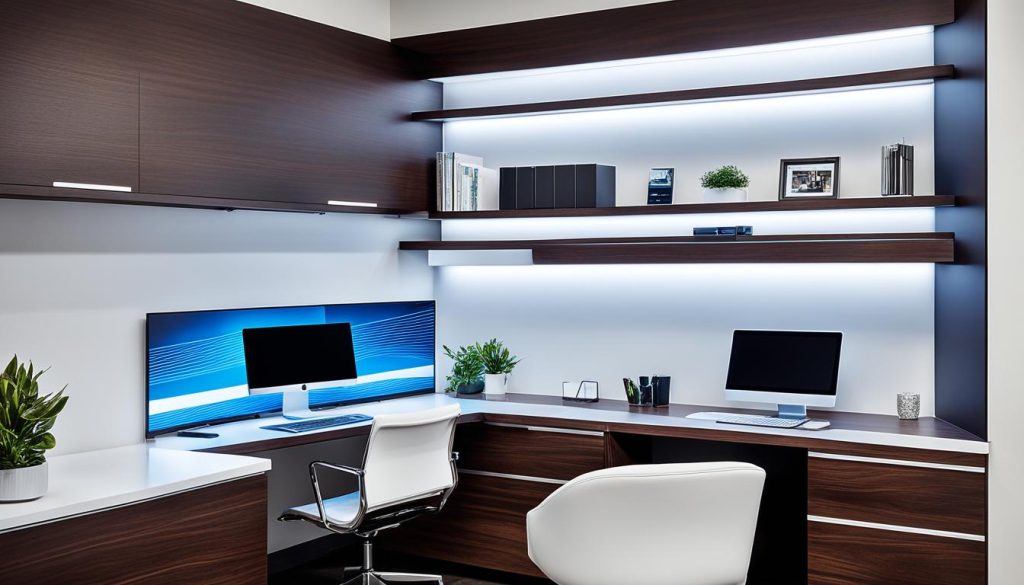 Connected lighting systems in a home office