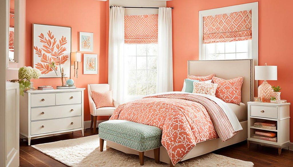 Coral and peach wall colors for girls rooms