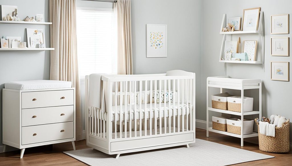 Corner nursery furniture for space optimization