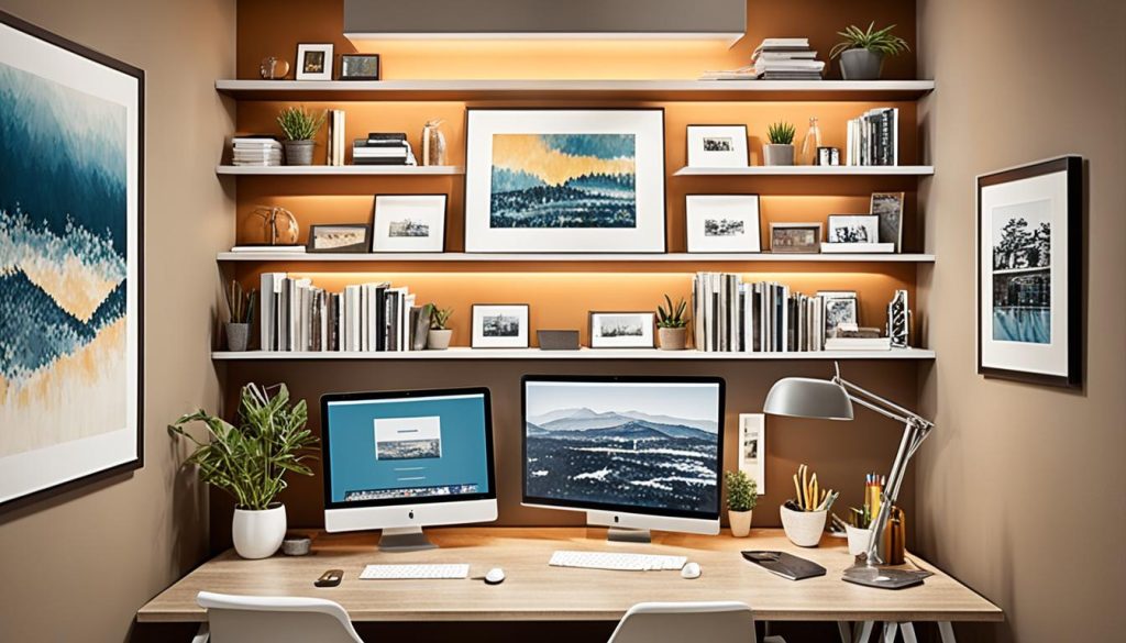 Couples' productivity zones in a shared home office