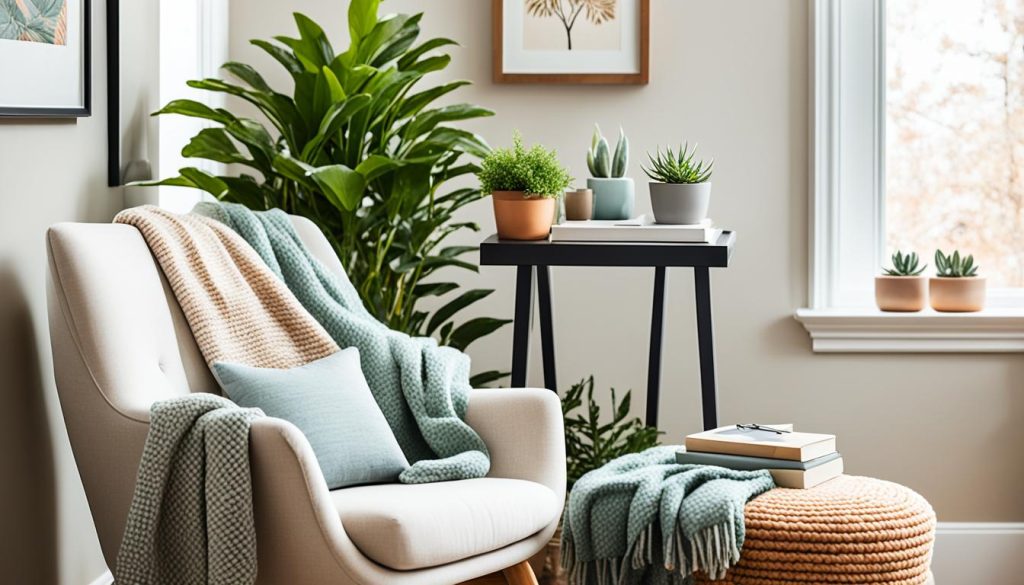 Cozy reading nook in home office