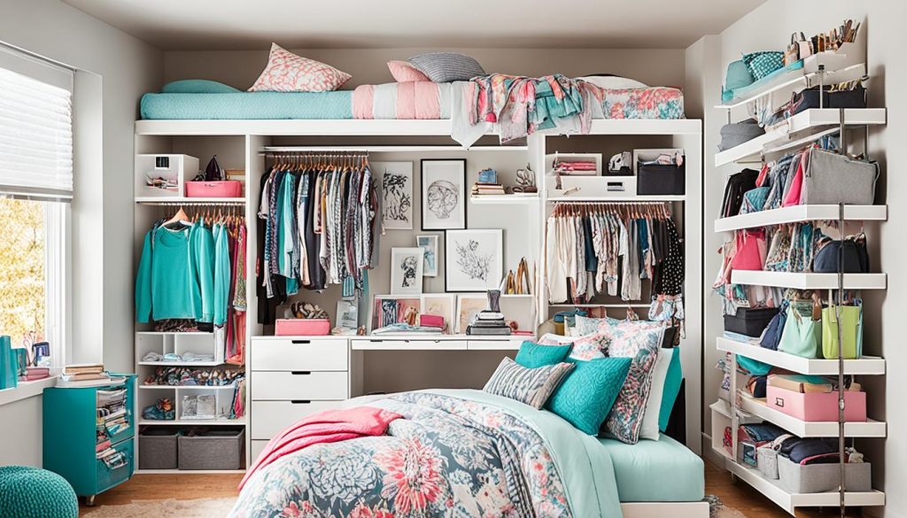 Creative storage solutions for teen girl bedroom