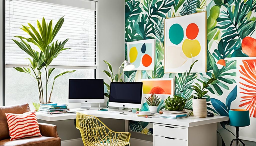 Creative workspaces with inspiring artwork