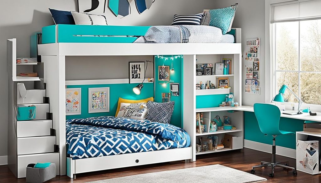 Customized loft bed for teenagers