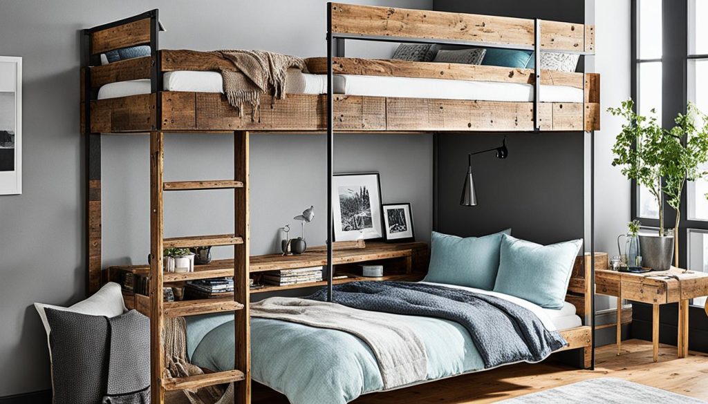 DIY loft bed projects using reclaimed wood