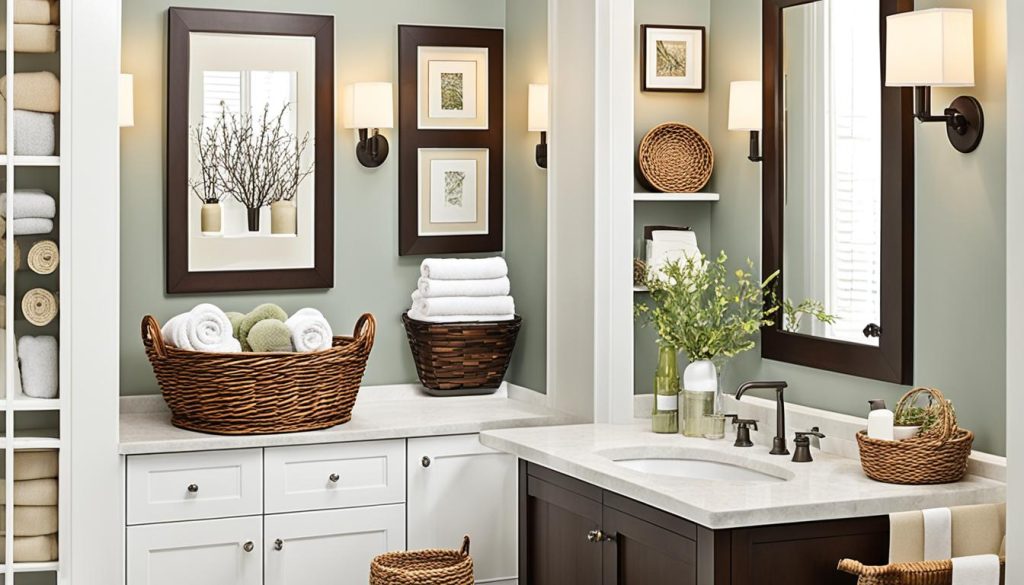 Decorative bathroom storage baskets