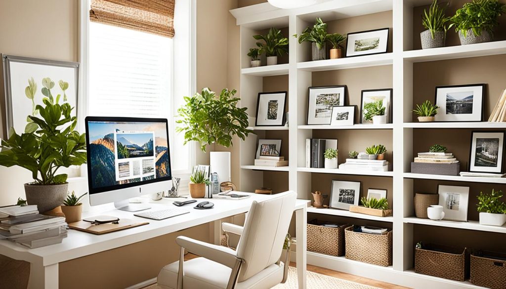 Distinct zones in a home office