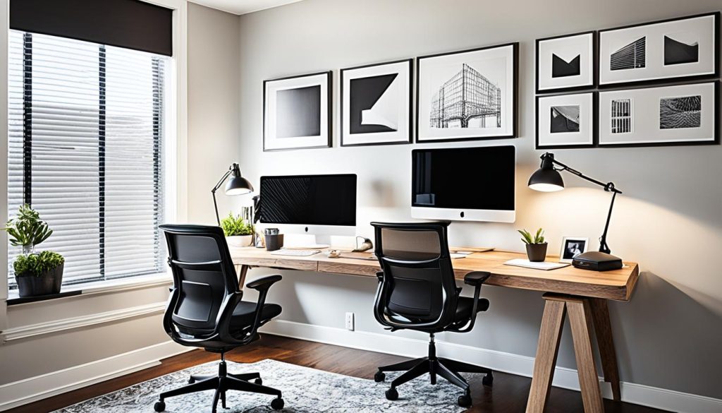 Face-to-face couples desk setup