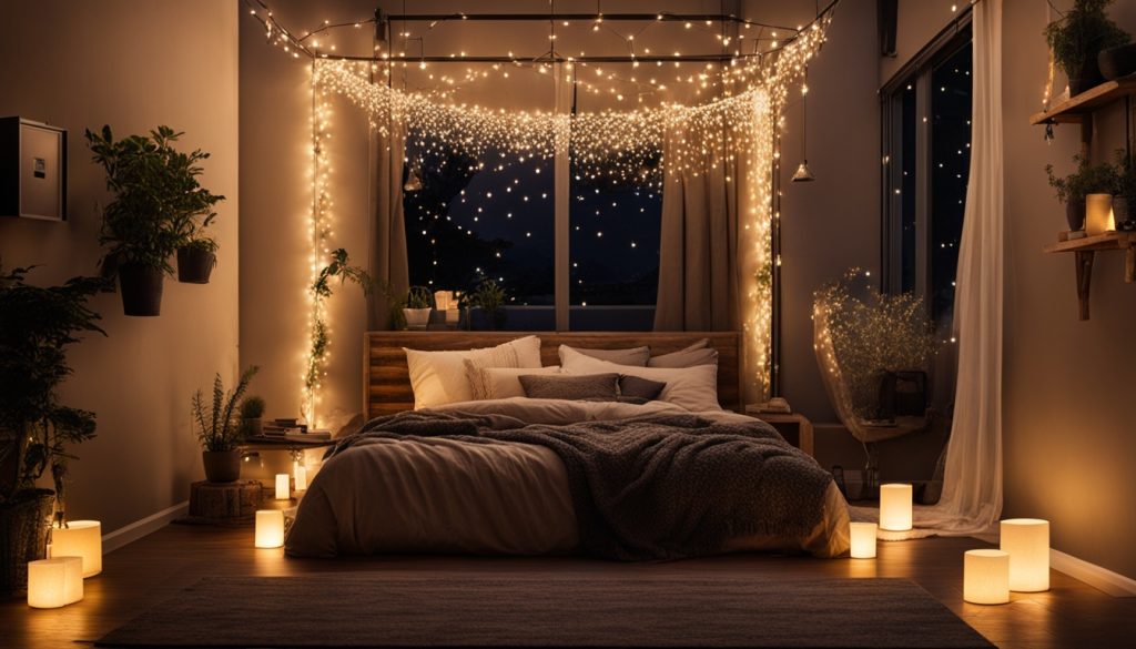 Fairy lights combined with other lighting sources