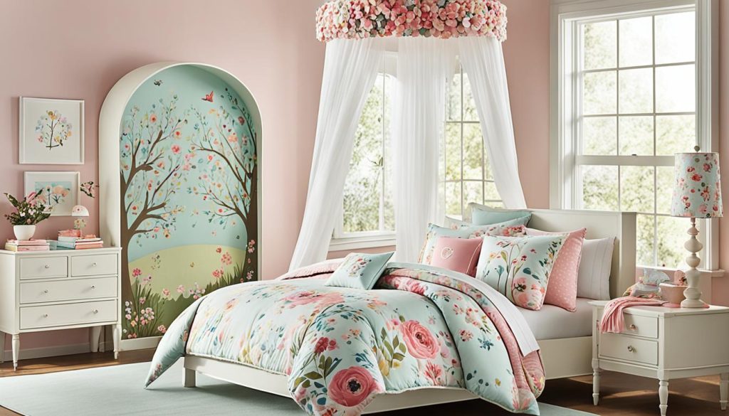 Floral girls' bedroom decor