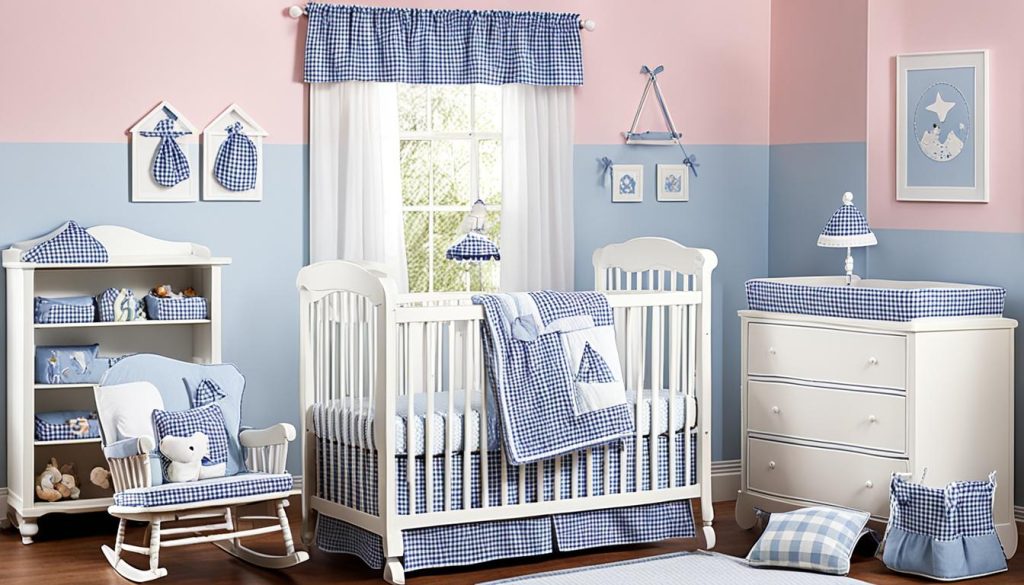 Gingham nursery decor