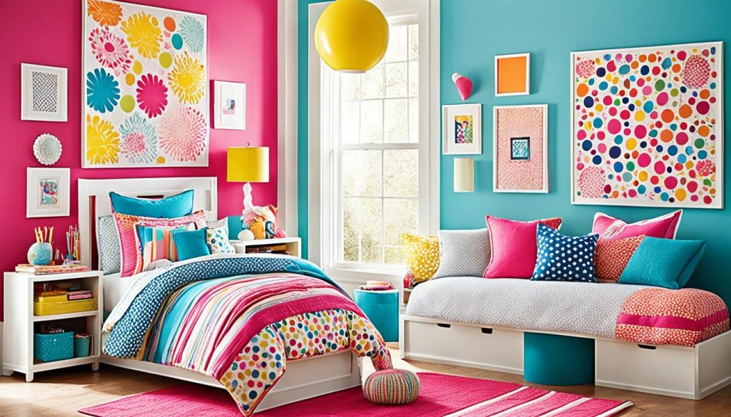 Girl's bedroom with vibrant colors