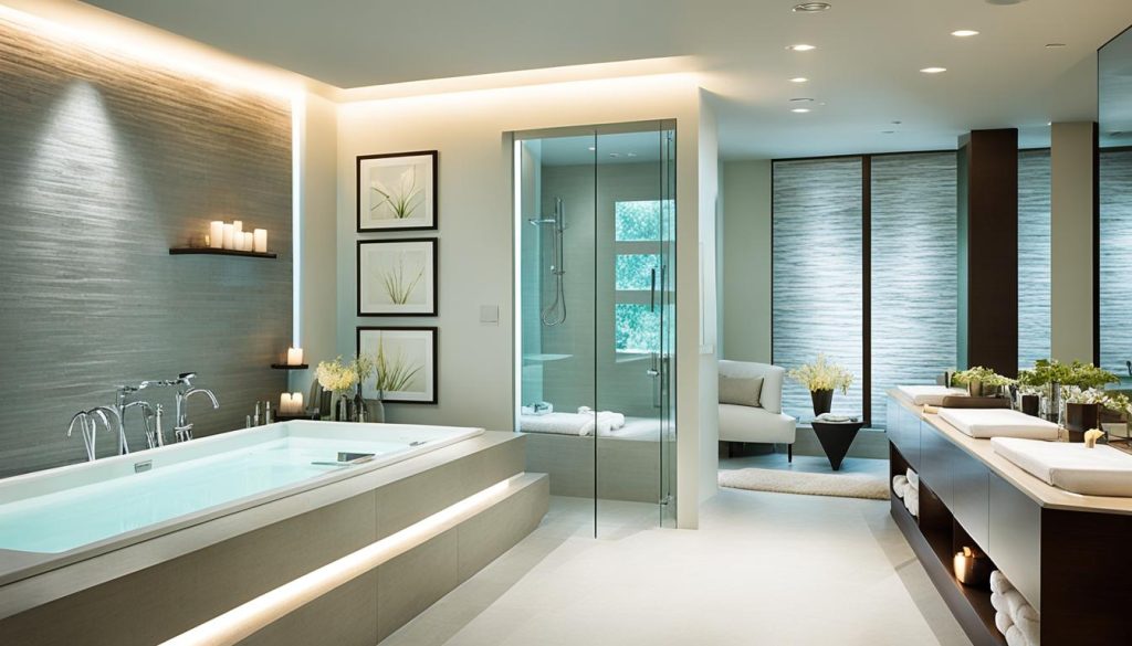 Heated floors in spa-like bathrooms