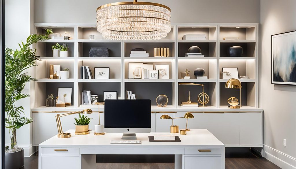 High-end lighting fixtures in workspace design