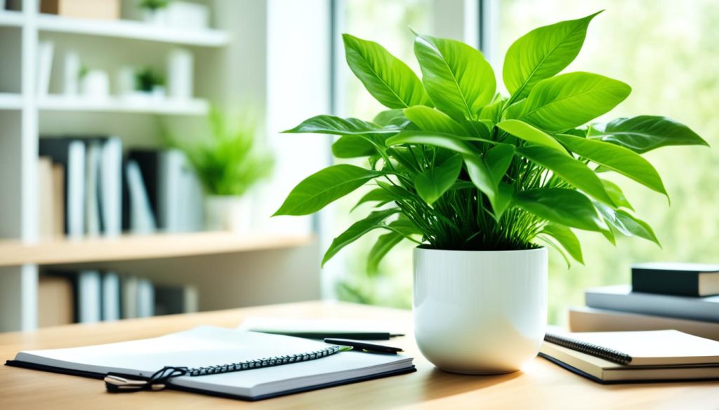 Indoor plants in home office