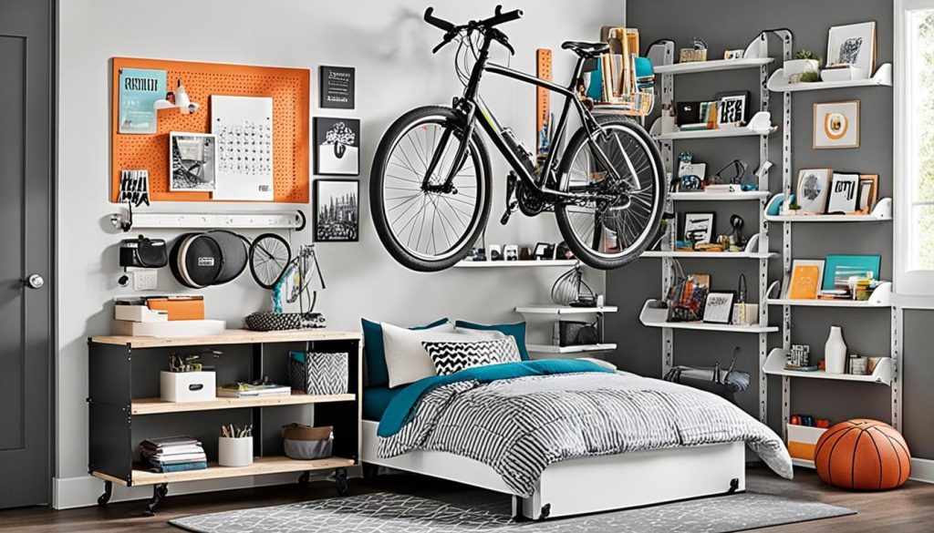 Industrial chic teen room storage ideas