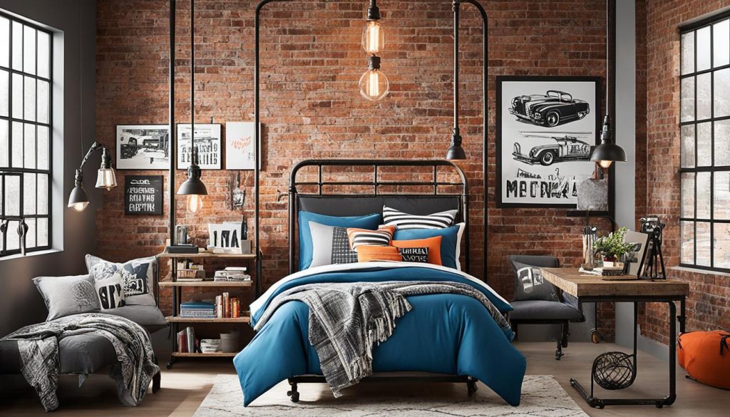 Industrial materials in teen bedroom design