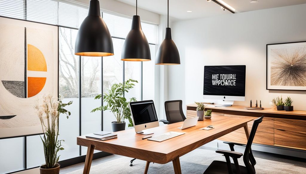 Innovative lighting in an elegant workspace