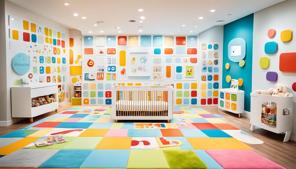 Interactive walls in nursery