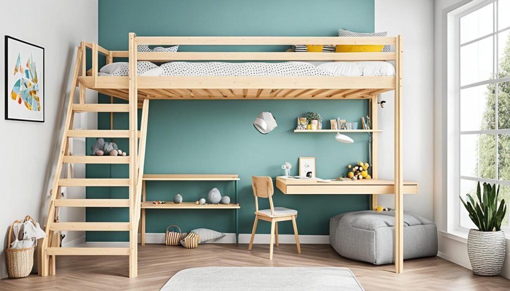 Kids' loft bed safety railings