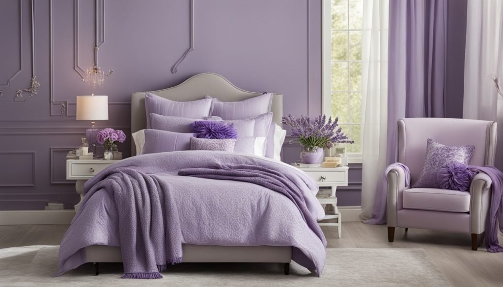 Lavender and purple hues in a girl's bedroom