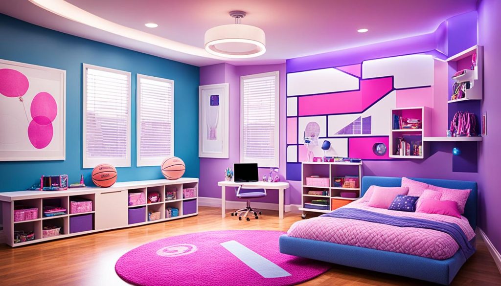 Lighting options for active girls room