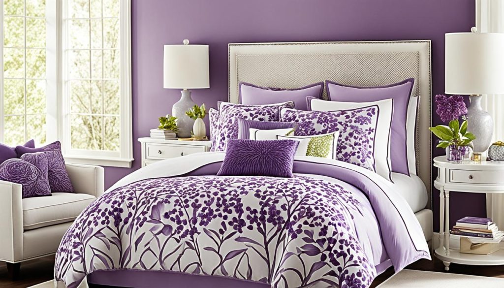 Lilac purple bedroom decor