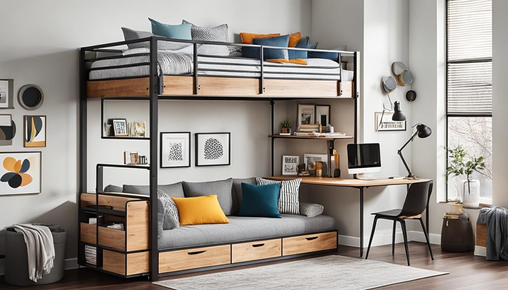 Loft bed design ideas with stylish materials