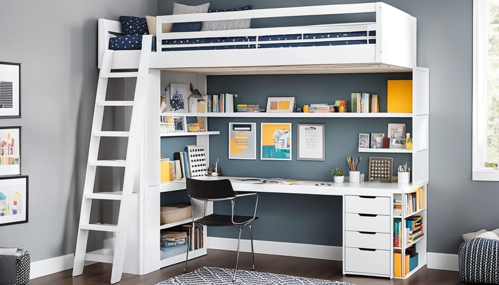 Loft bed desk combo