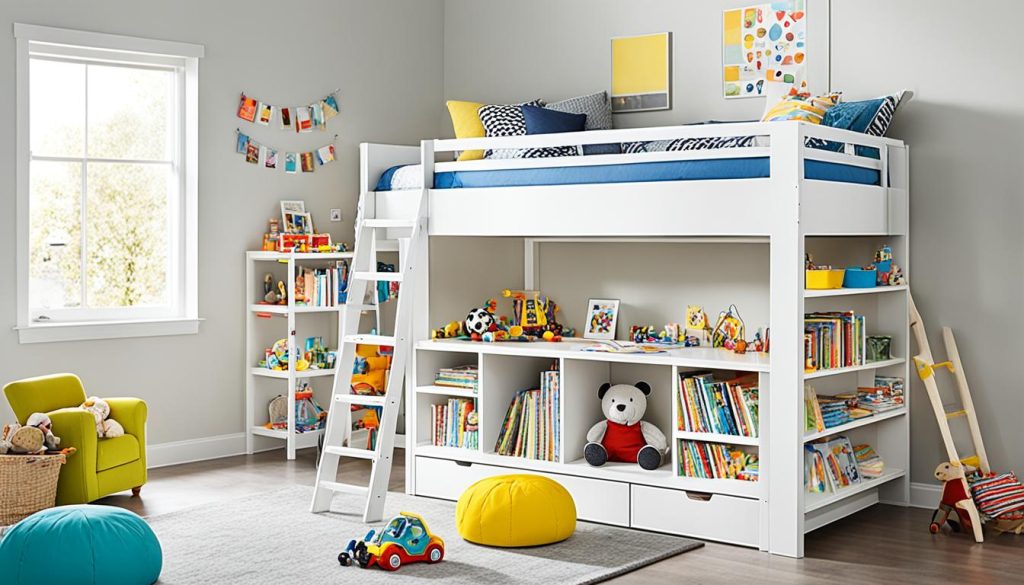 Loft bed in a children's bedroom