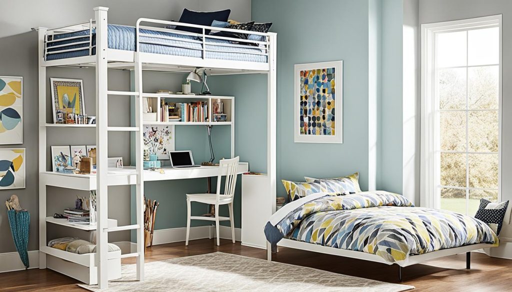 Loft bed maximizing floor space