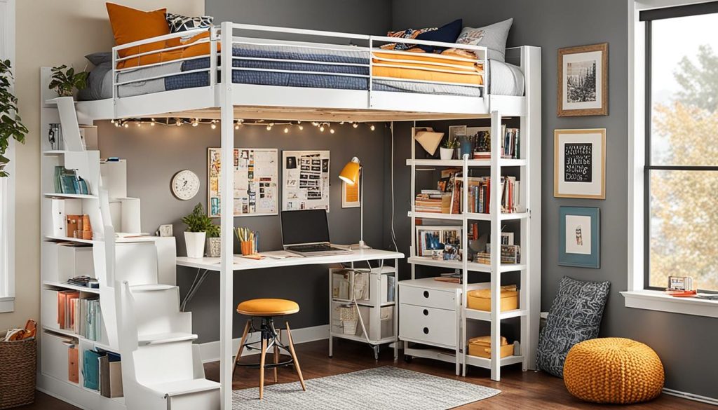 Loft bed solutions for small dorm rooms