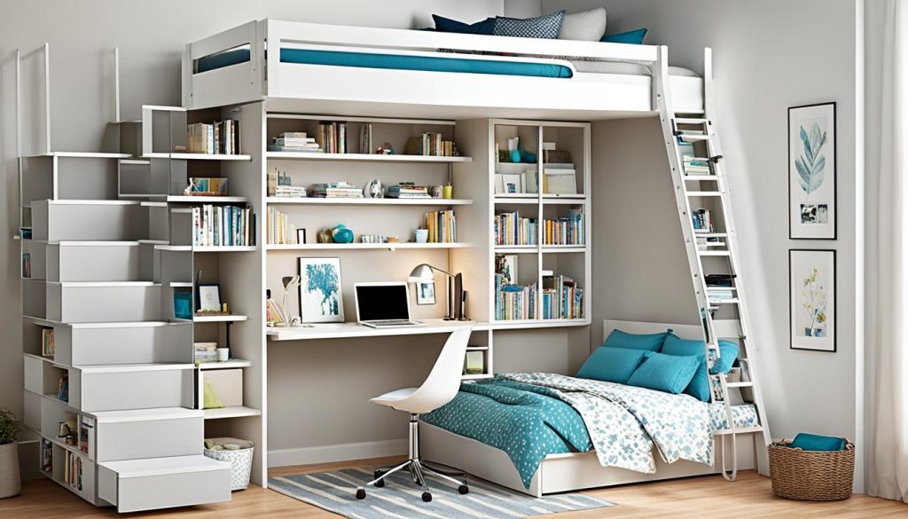 Loft bed solutions for tiny bedrooms